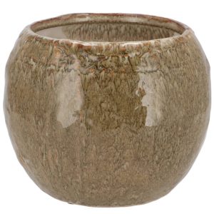 BLOEMPOT IRON STONE SAND BALL POT 24X24X16CM