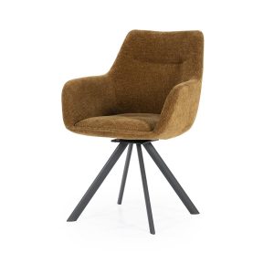 Stoel Bliss – mustard met armleuning