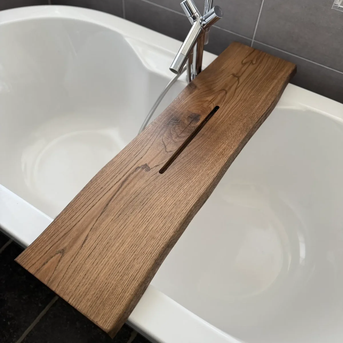 Badplank eikenhout boomstam Black Brown - Afbeelding 9