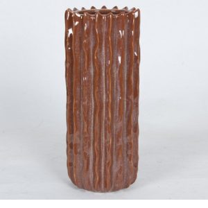 Aardewerk vaas Reed bruin 13x13x30,5cm