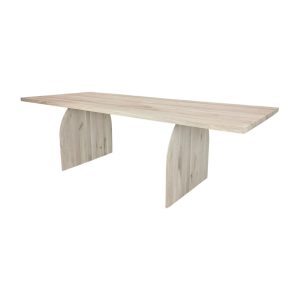 Massief eiken tafel recht met eiken plathout poten