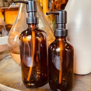 Zeeppomp glas/RVS Amber