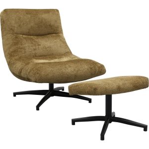 Fons draaifauteuil met hocker